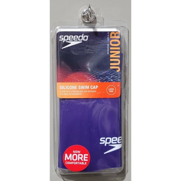 Speedo Juniors' Ages 6-14 Silicone Purple No Snag Swim Cap Latex Free Material - Picture 1 of 5